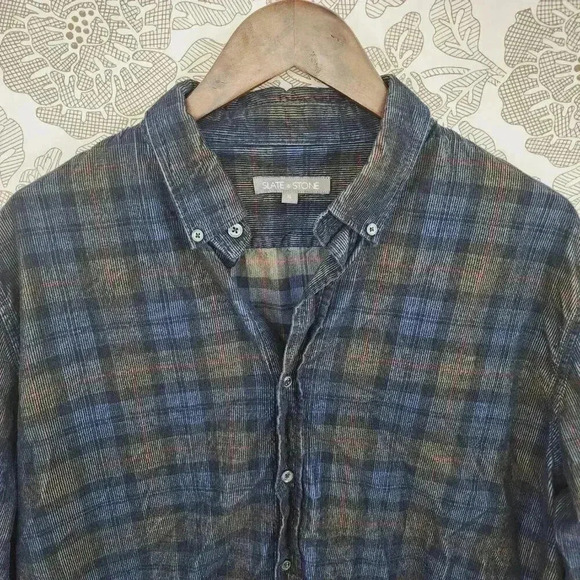 Slate & Stone Men's XL Flannel Button down Long sleeve Shirt Plaid - Picture 3 of 7